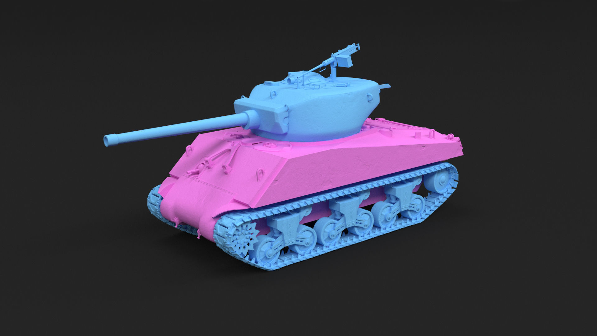 M4A3E2 Sherman Jumbo  Low-poly 3D model_8