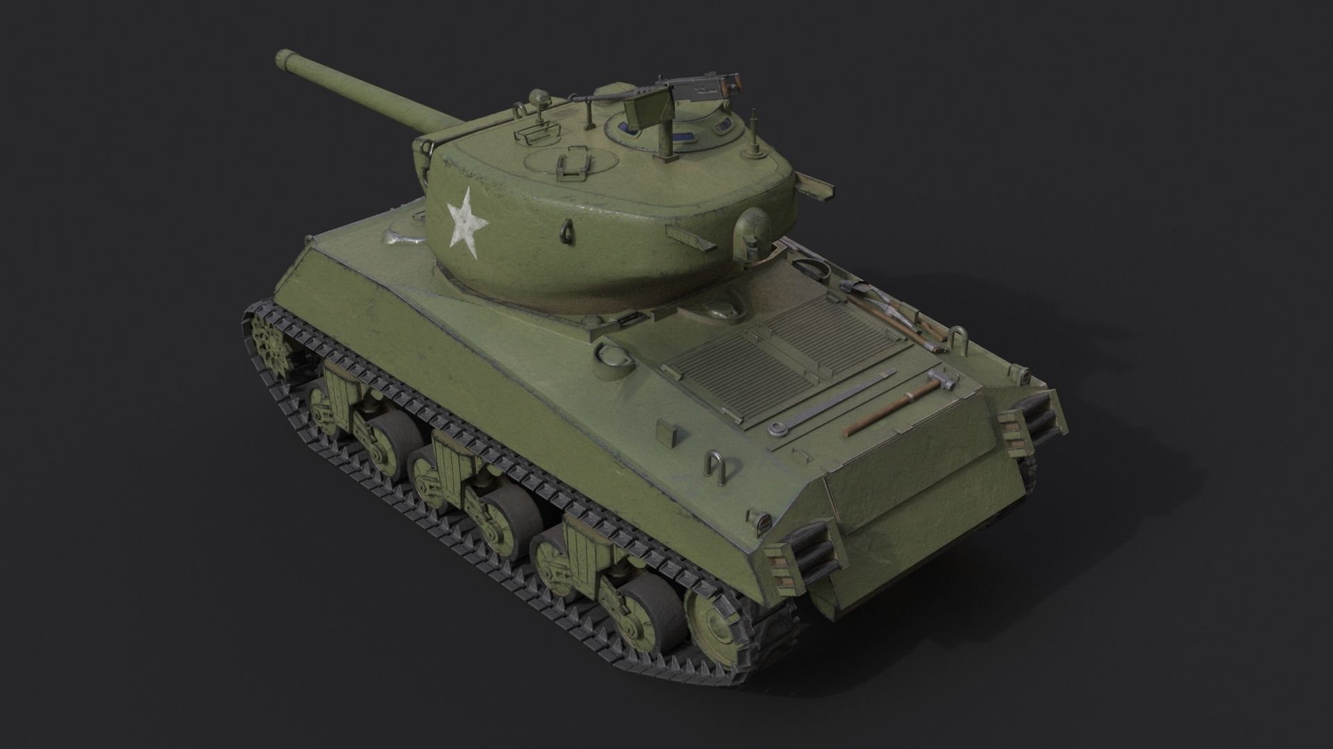 M4A3E2 Sherman Jumbo  Low-poly 3D model_5