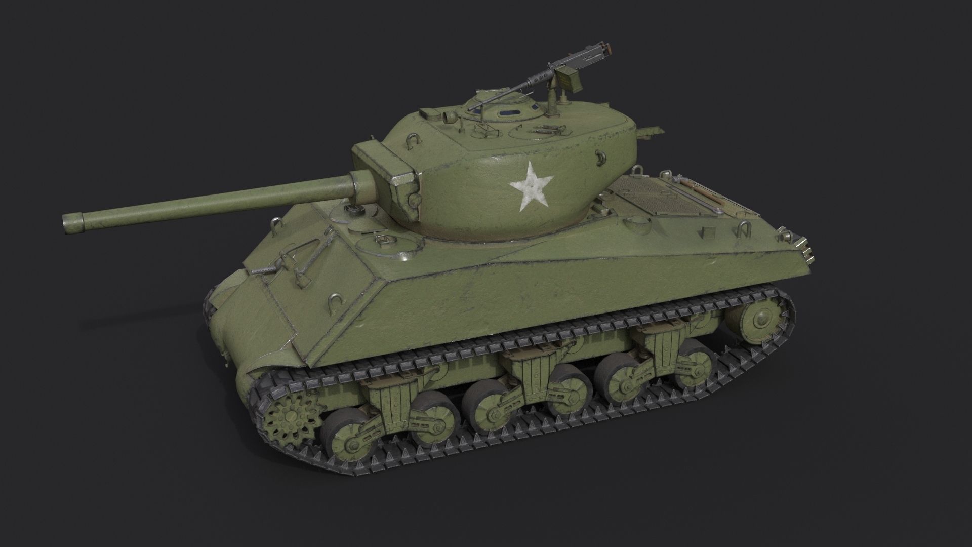 M4A3E2 Sherman Jumbo  Low-poly 3D model_3