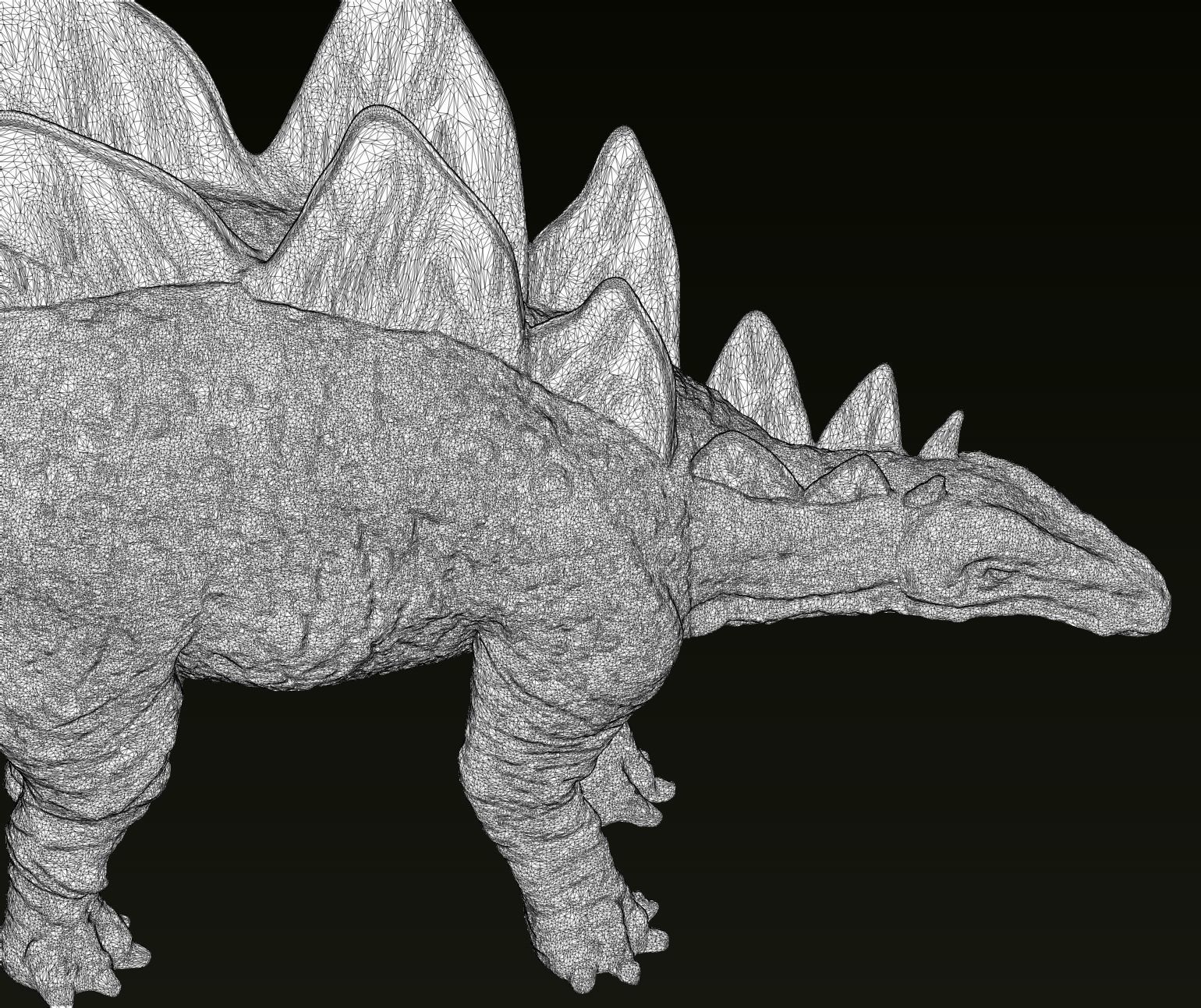 Stegosaurus dinosaur 3D print model_9