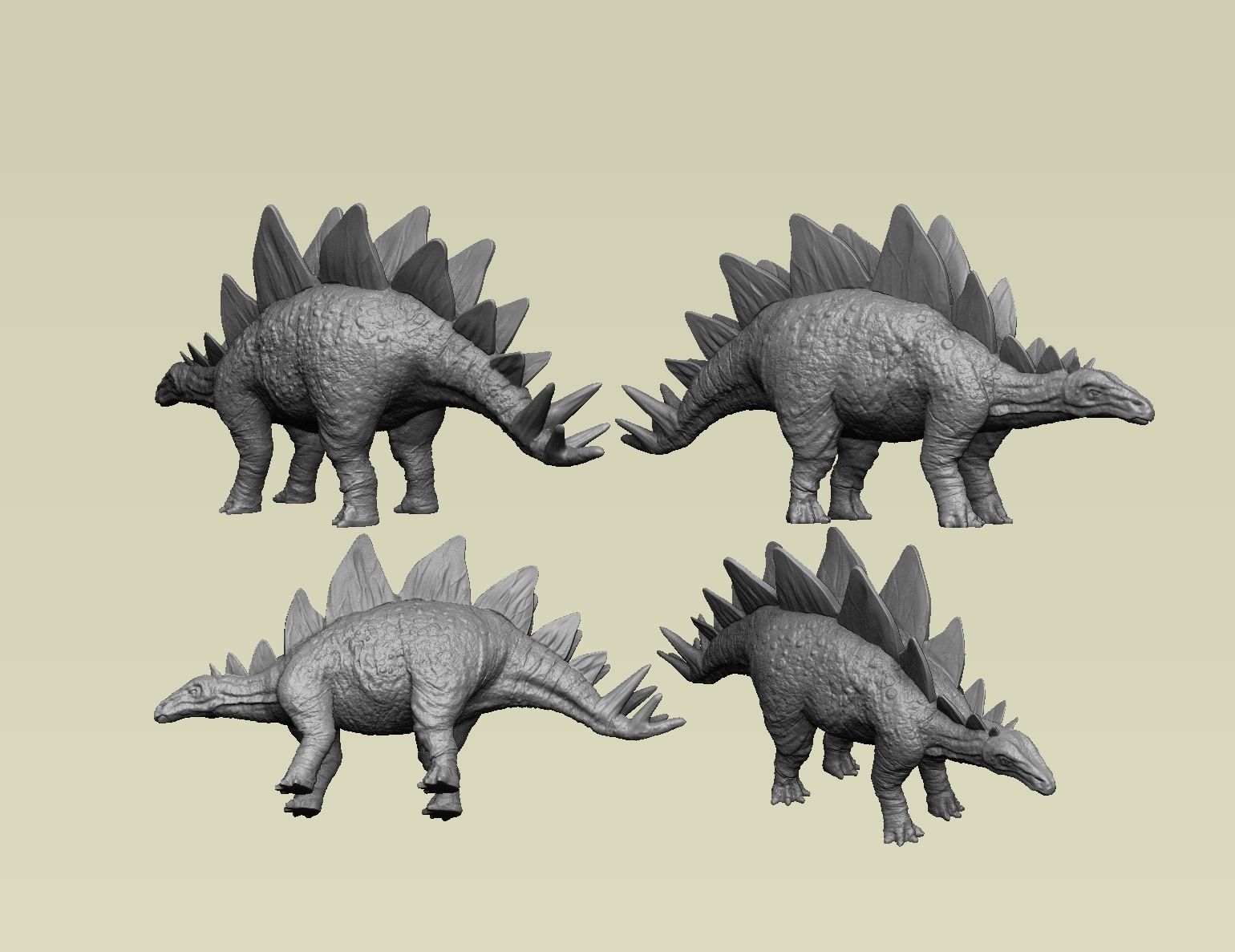 Stegosaurus dinosaur 3D print model_8