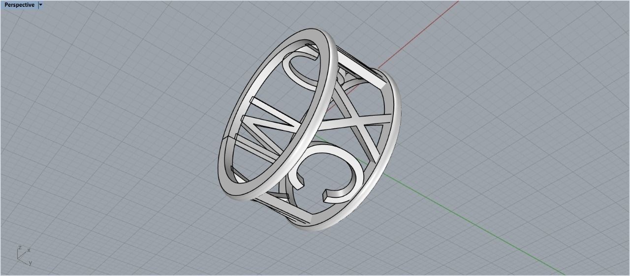 jewelry ring 1999 M CM XC IX 3D print model_22