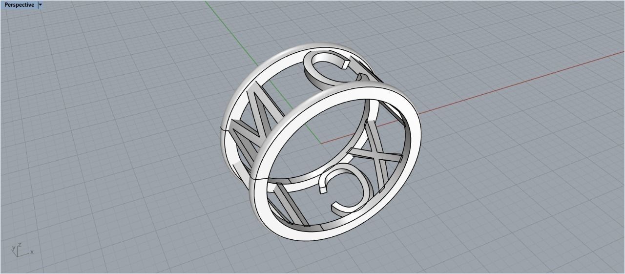 jewelry ring 1999 M CM XC IX 3D print model_15