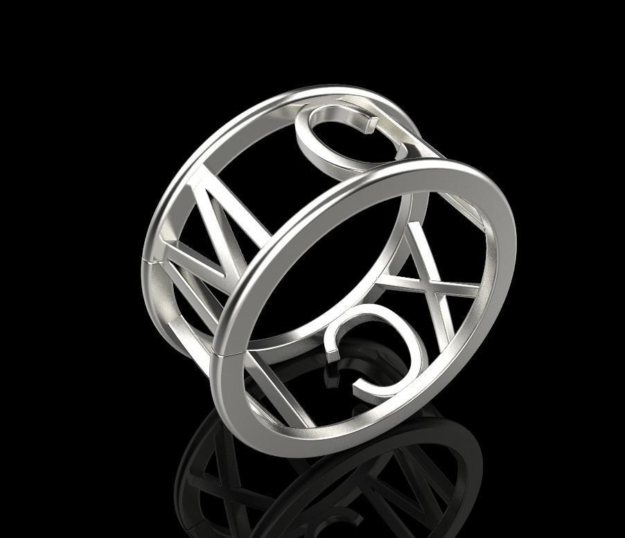 jewelry ring 1999 M CM XC IX 3D print model_7