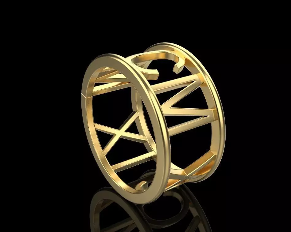 jewelry ring 1999 M CM XC IX 3D print model_0