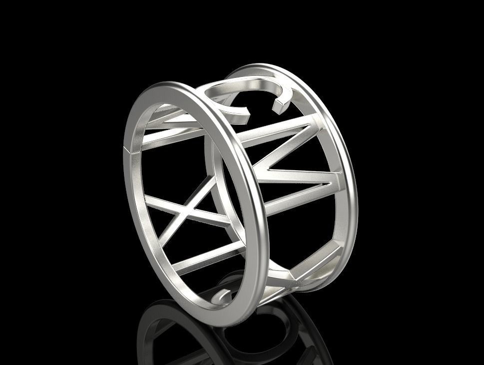 jewelry ring 1999 M CM XC IX 3D print model_6