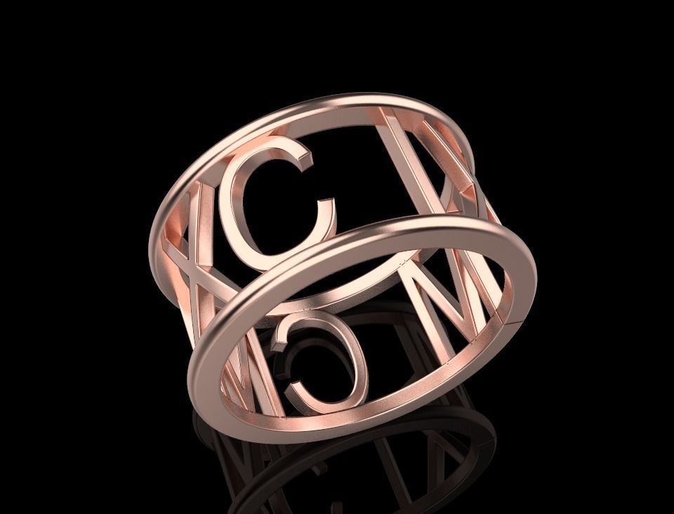 jewelry ring 1999 M CM XC IX 3D print model_8