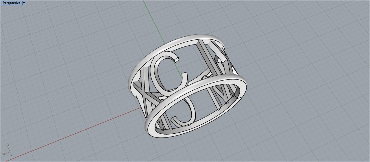 jewelry ring 1999 M CM XC IX 3D print model_20