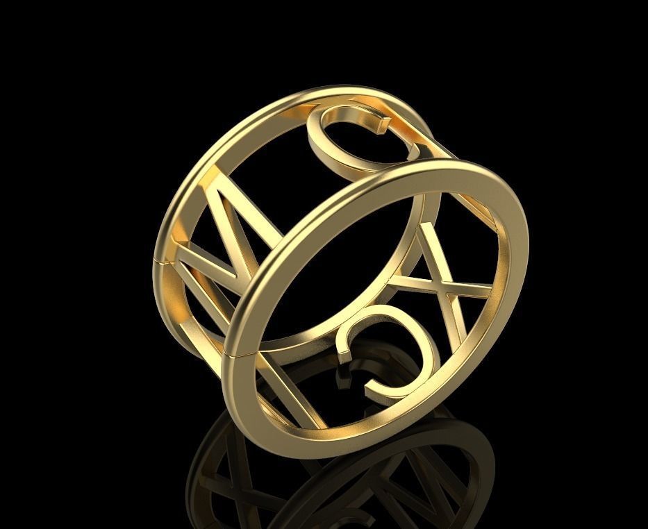 jewelry ring 1999 M CM XC IX 3D print model_9