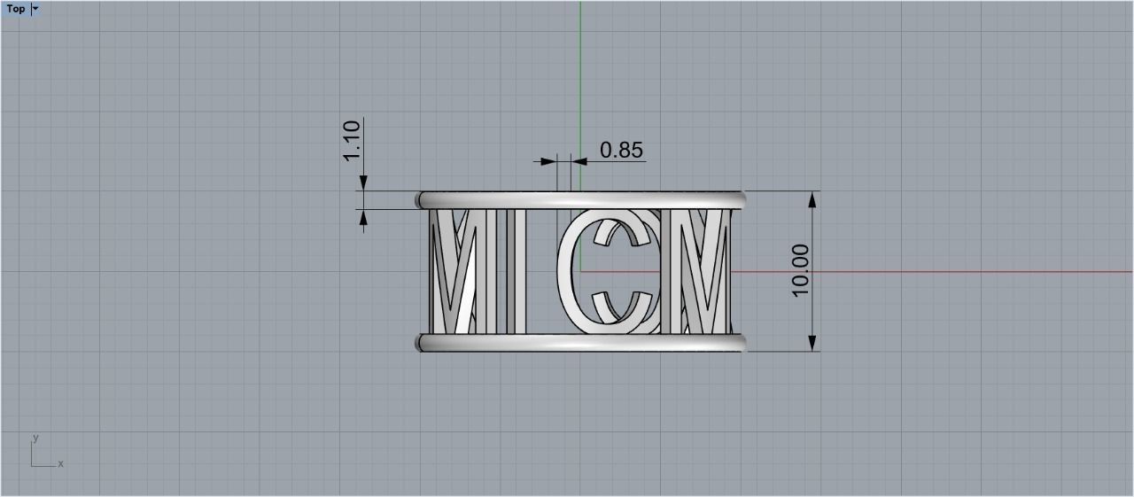 jewelry ring 1999 M CM XC IX 3D print model_1