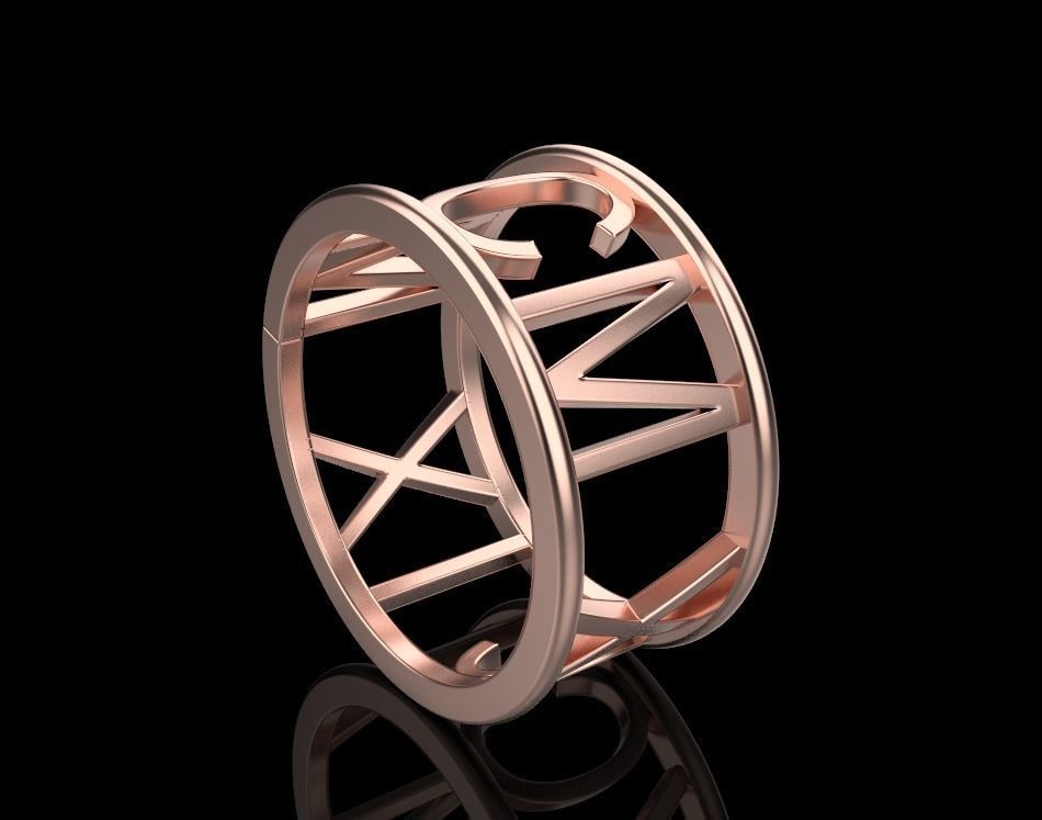 jewelry ring 1999 M CM XC IX 3D print model_11