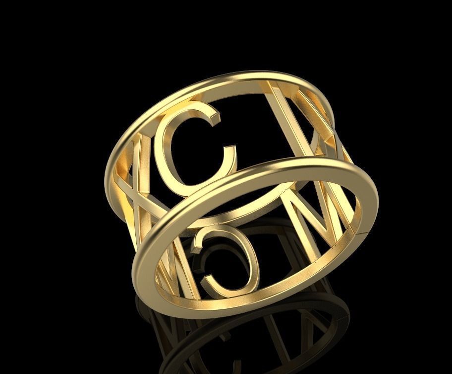jewelry ring 1999 M CM XC IX 3D print model_12