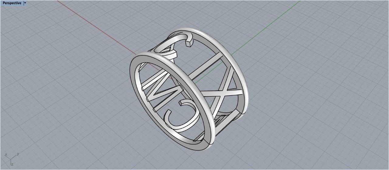 jewelry ring 1999 M CM XC IX 3D print model_13