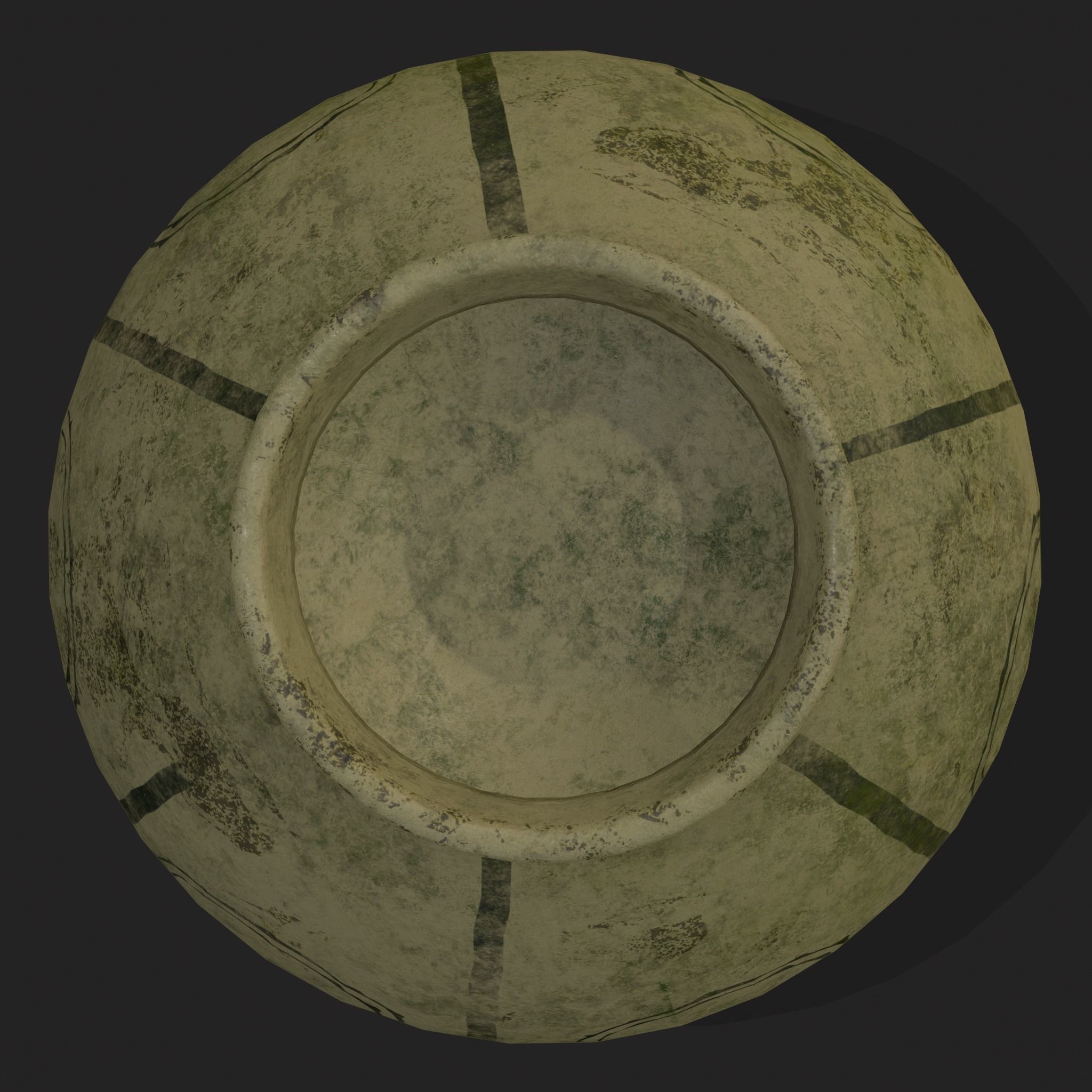 Storage Jar with Mountain Goats Low-poly 3D model_9