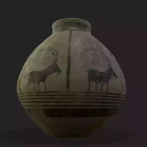 Storage Jar with Mountain Goats