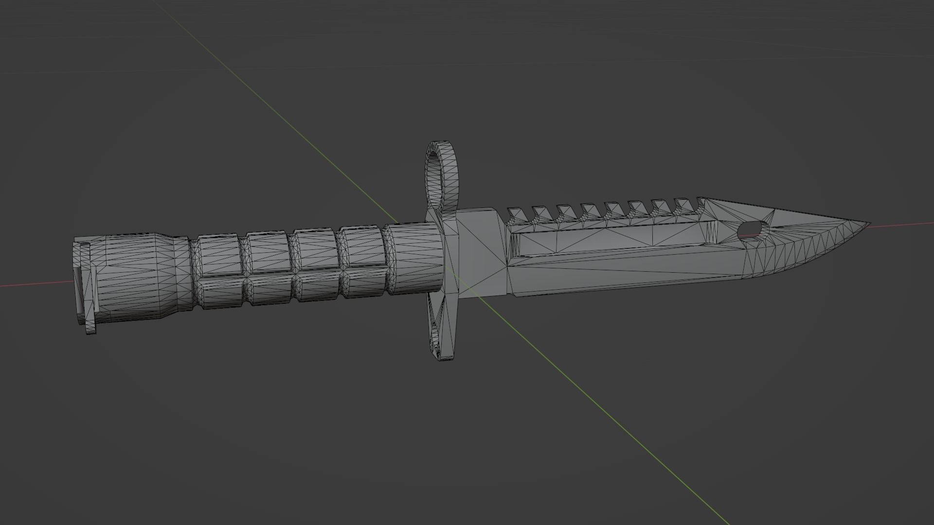 M9 Bayonet Knife Low-poly 3D model_4