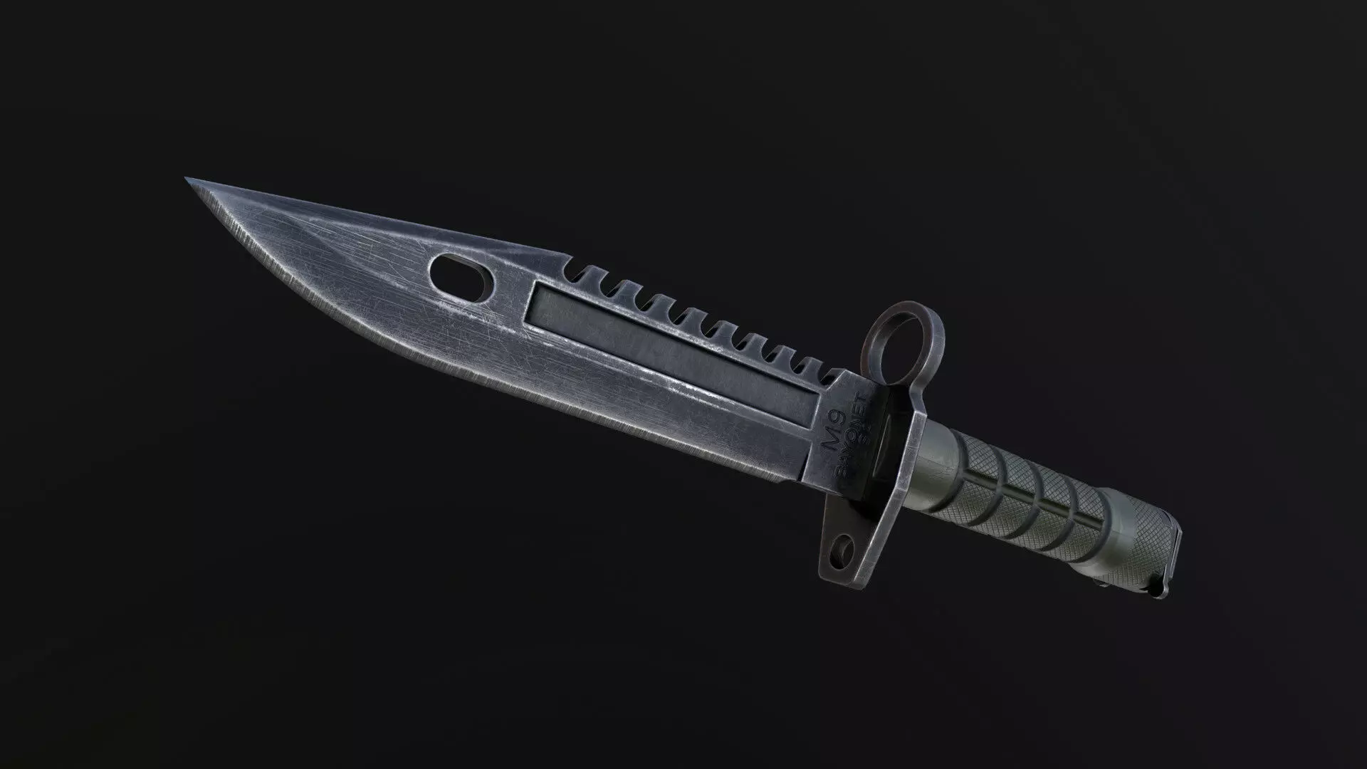 M9 Bayonet Knife Low-poly 3D model_0