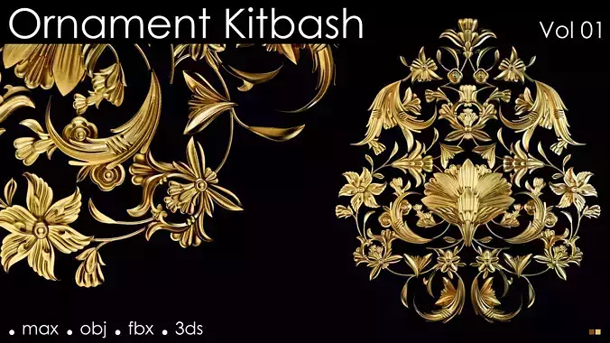 Ornament Kitbash 3d models- vol 01