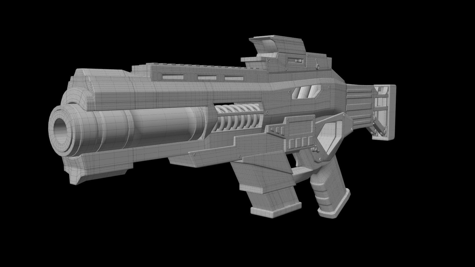 3D SciFi Rifle model 3D model_11
