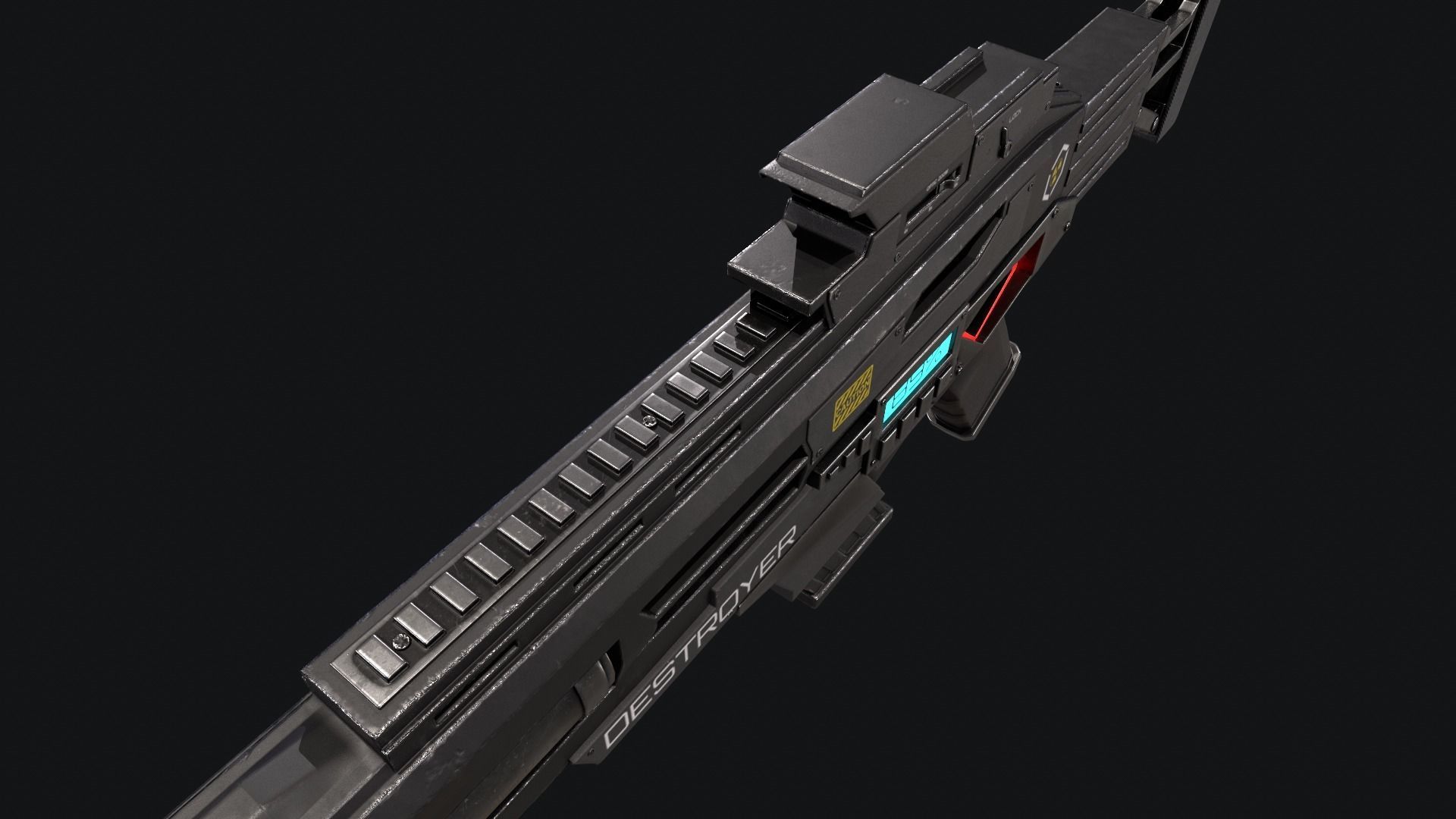3D SciFi Rifle model 3D model_2