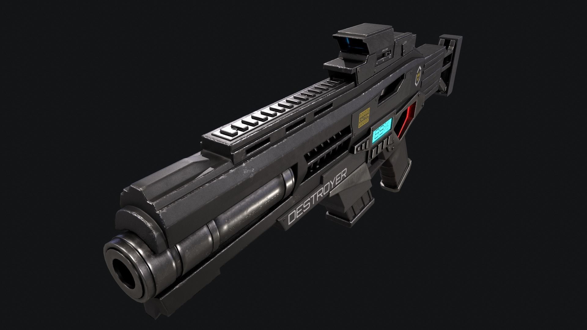 3D SciFi Rifle model 3D model_4