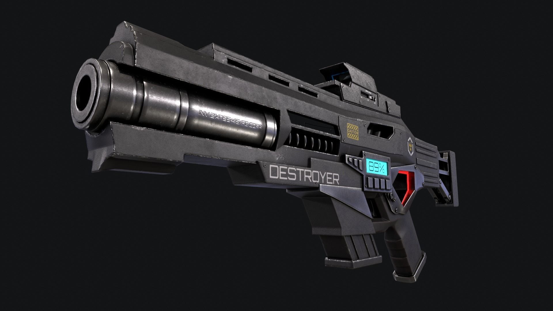 3D SciFi Rifle model 3D model_3