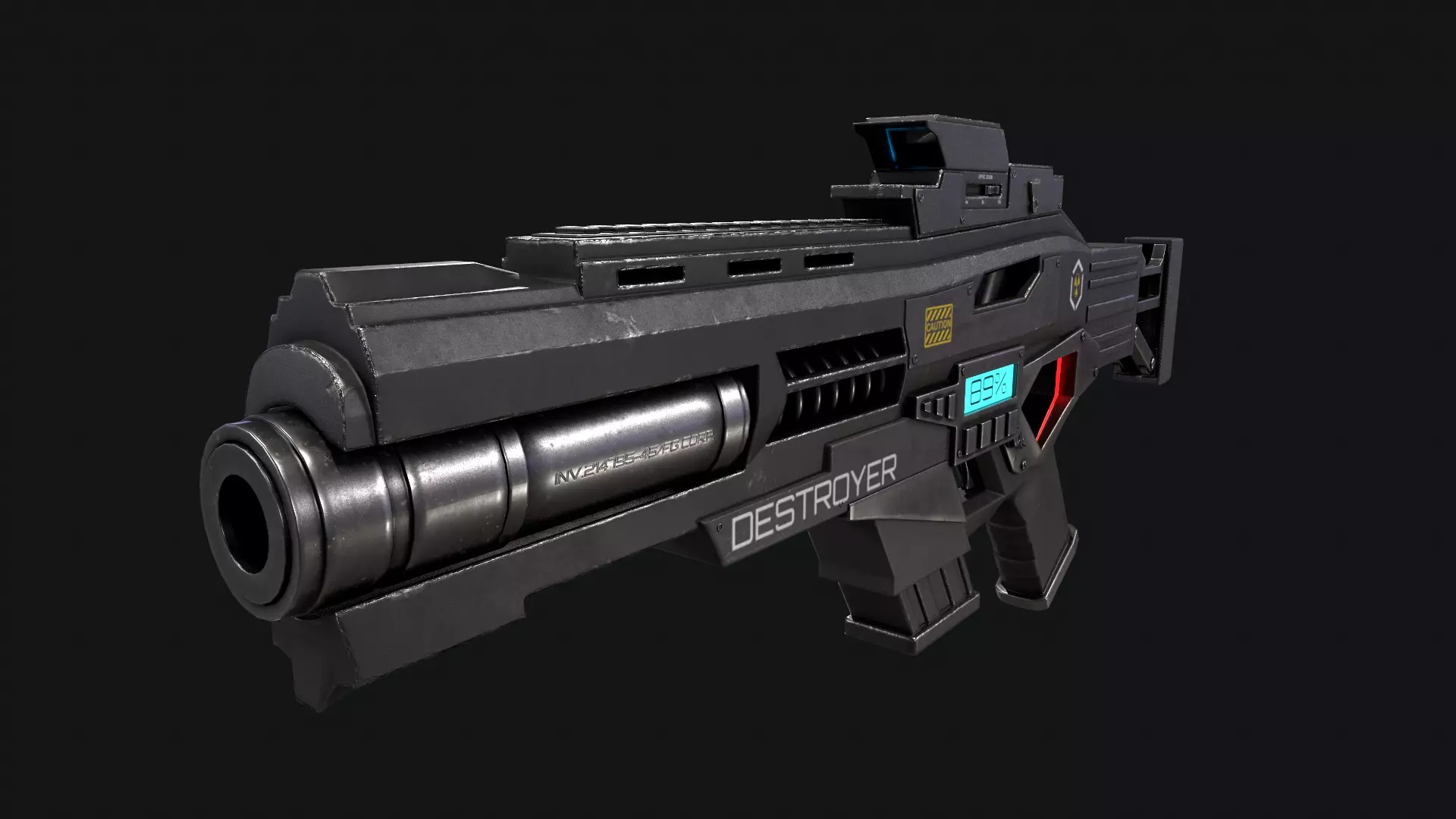 3D SciFi Rifle model 3D model_0