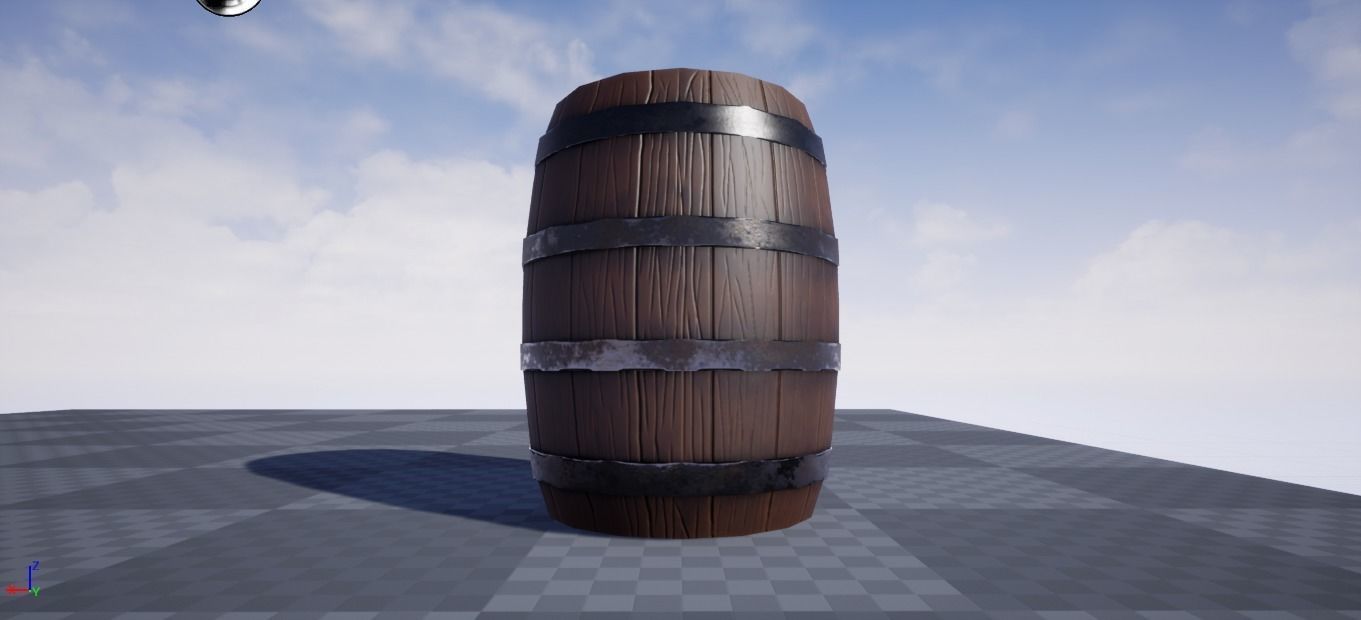 Wooden Barrel Low-poly 3D model_2