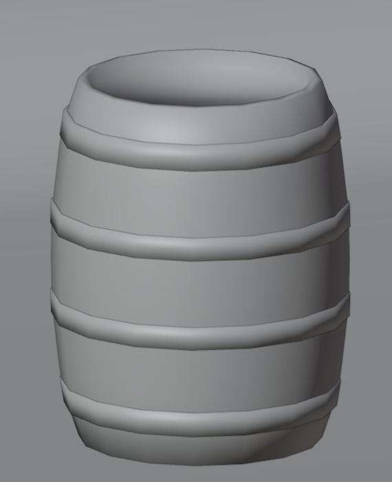 Wooden Barrel Low-poly 3D model_10