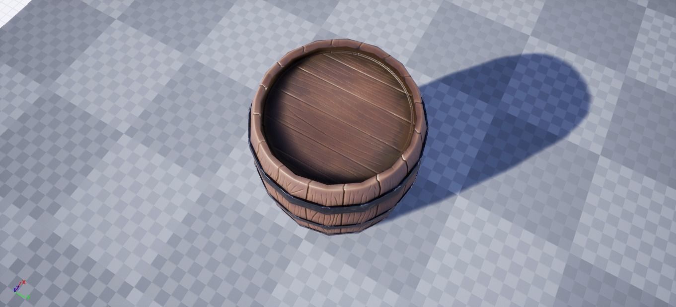 Wooden Barrel Low-poly 3D model_4