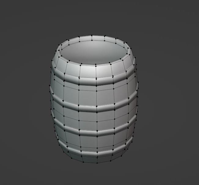 Wooden Barrel Low-poly 3D model_8