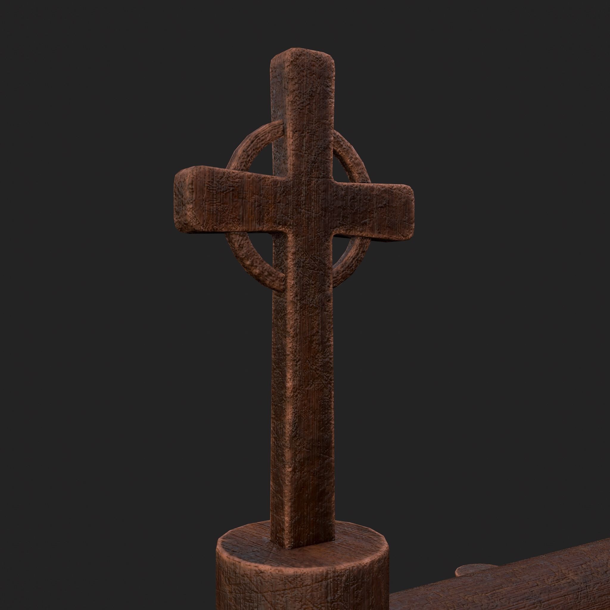 Elegant Cross Chair Low-poly 3D model_9