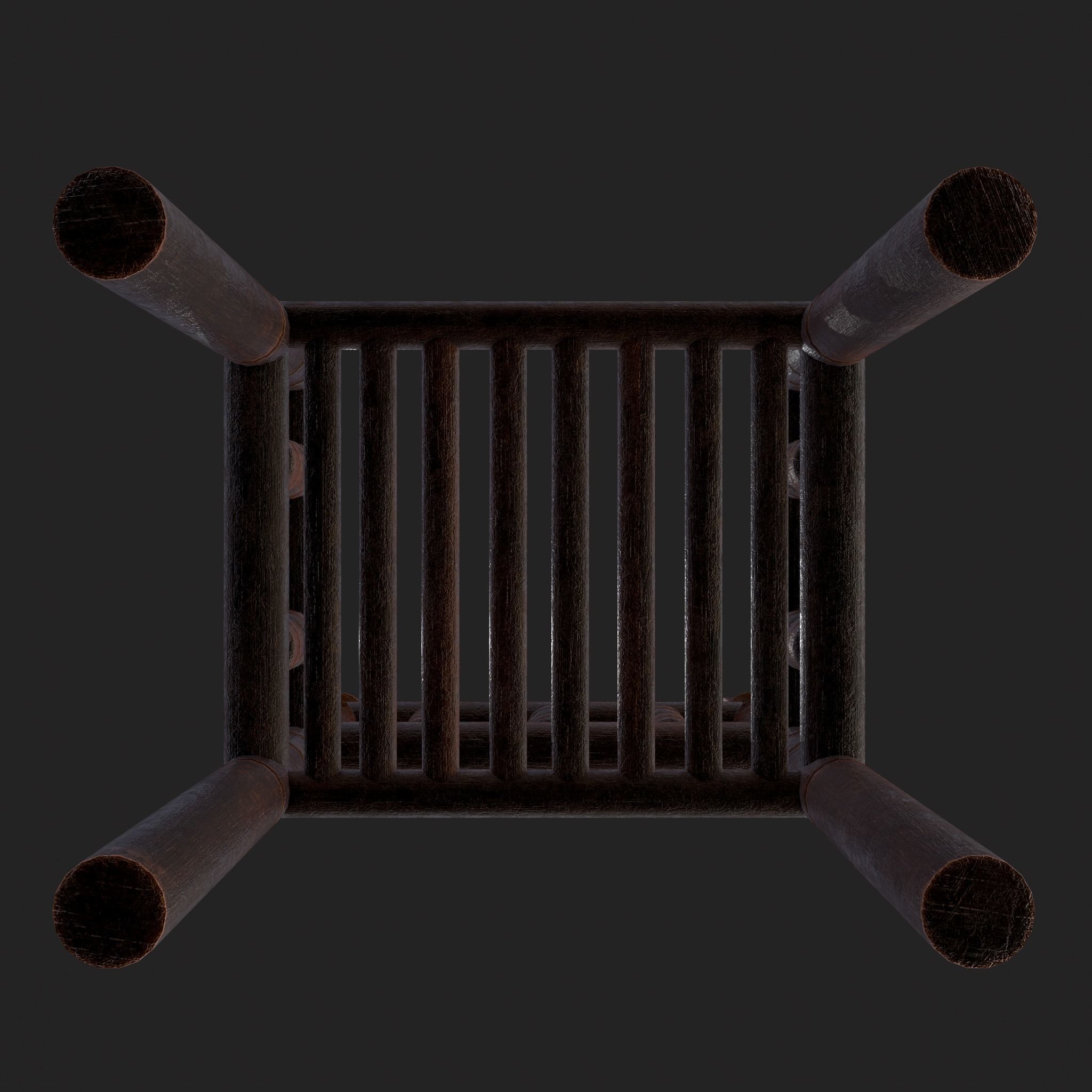 Elegant Cross Chair Low-poly 3D model_15