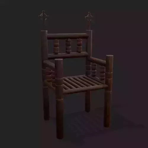Elegant Cross Chair Low-poly 3D model