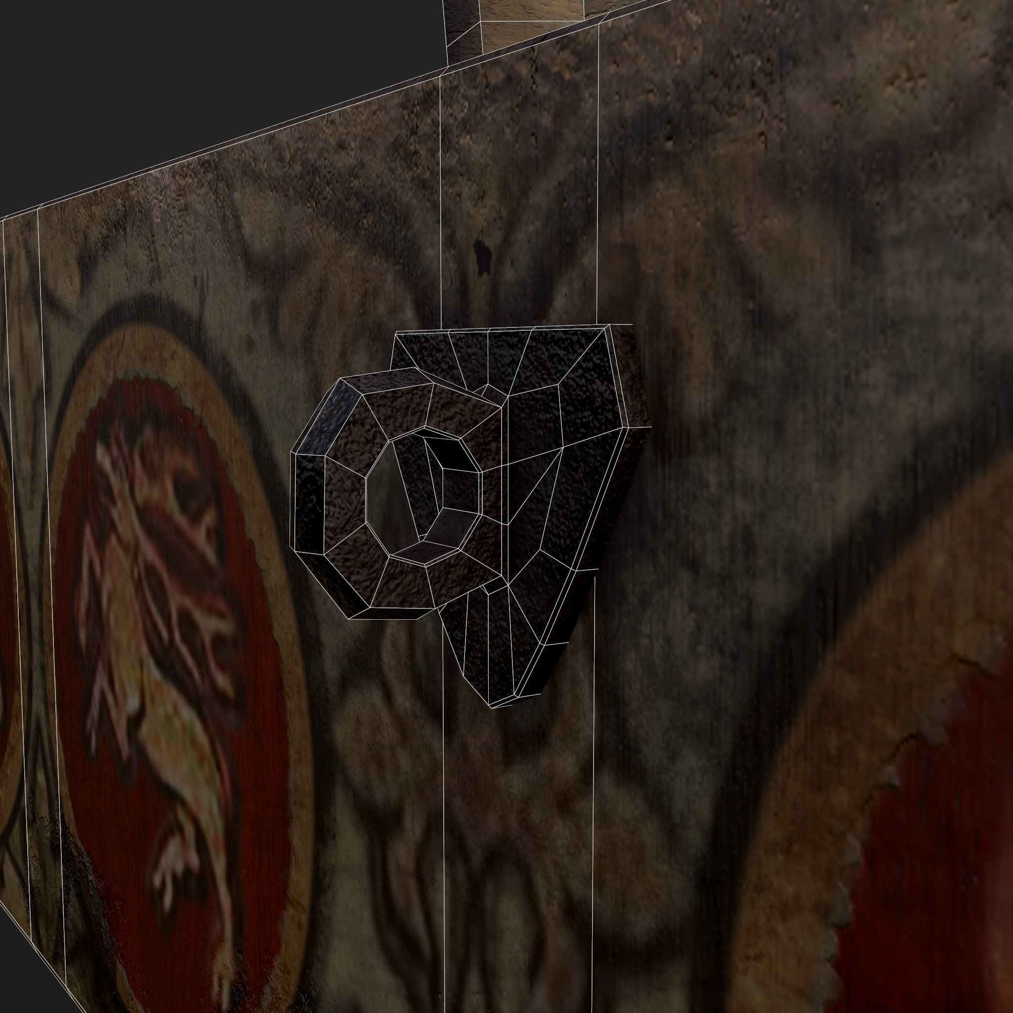 Painted Medieval Long Chest Low-poly 3D model_12