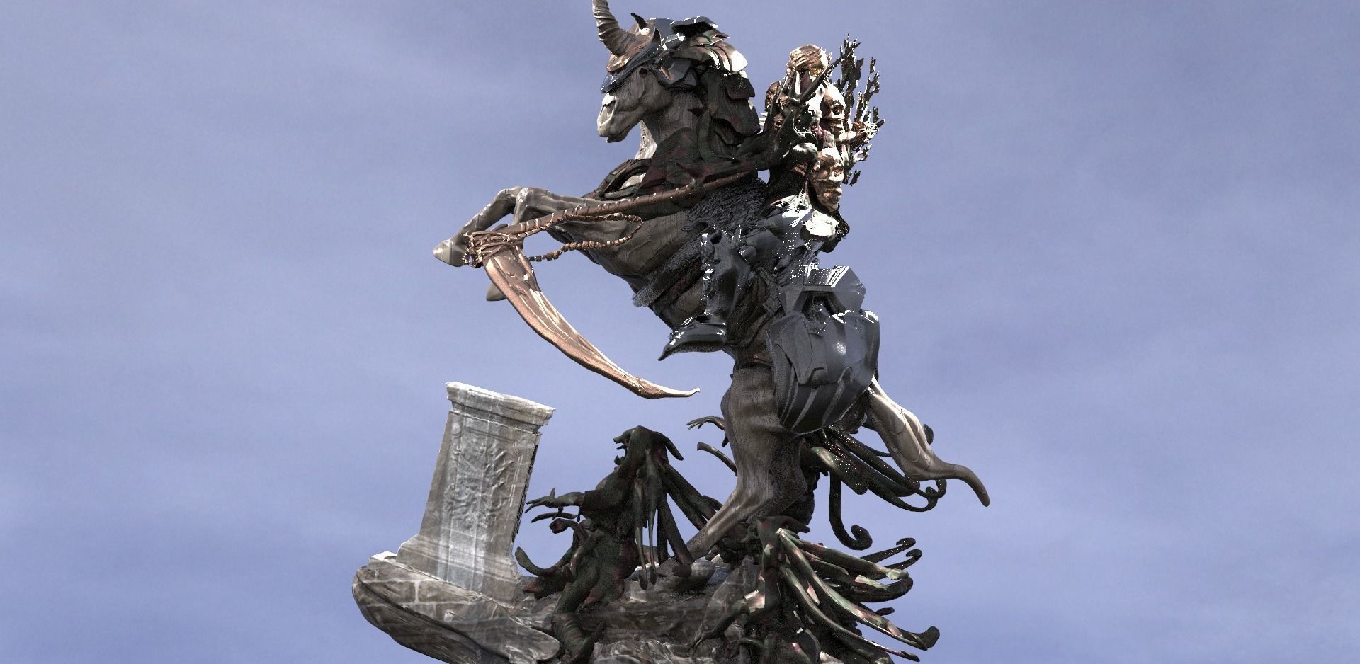 The Scull Death Dealer Reaper 3D model_7