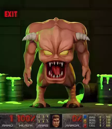 DOOM DEMON - PINKY 3D model