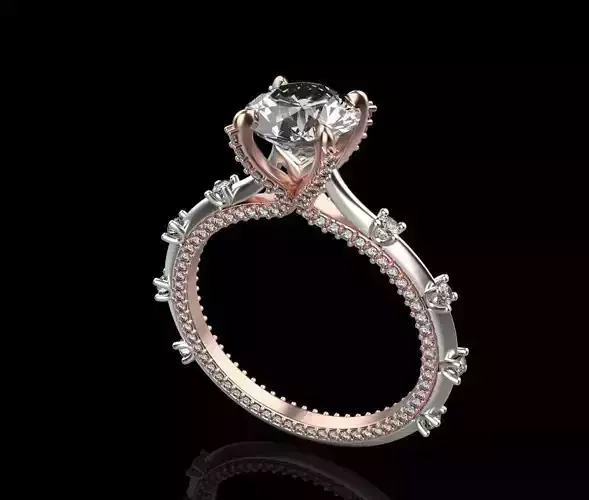 engagement ring with precious stones