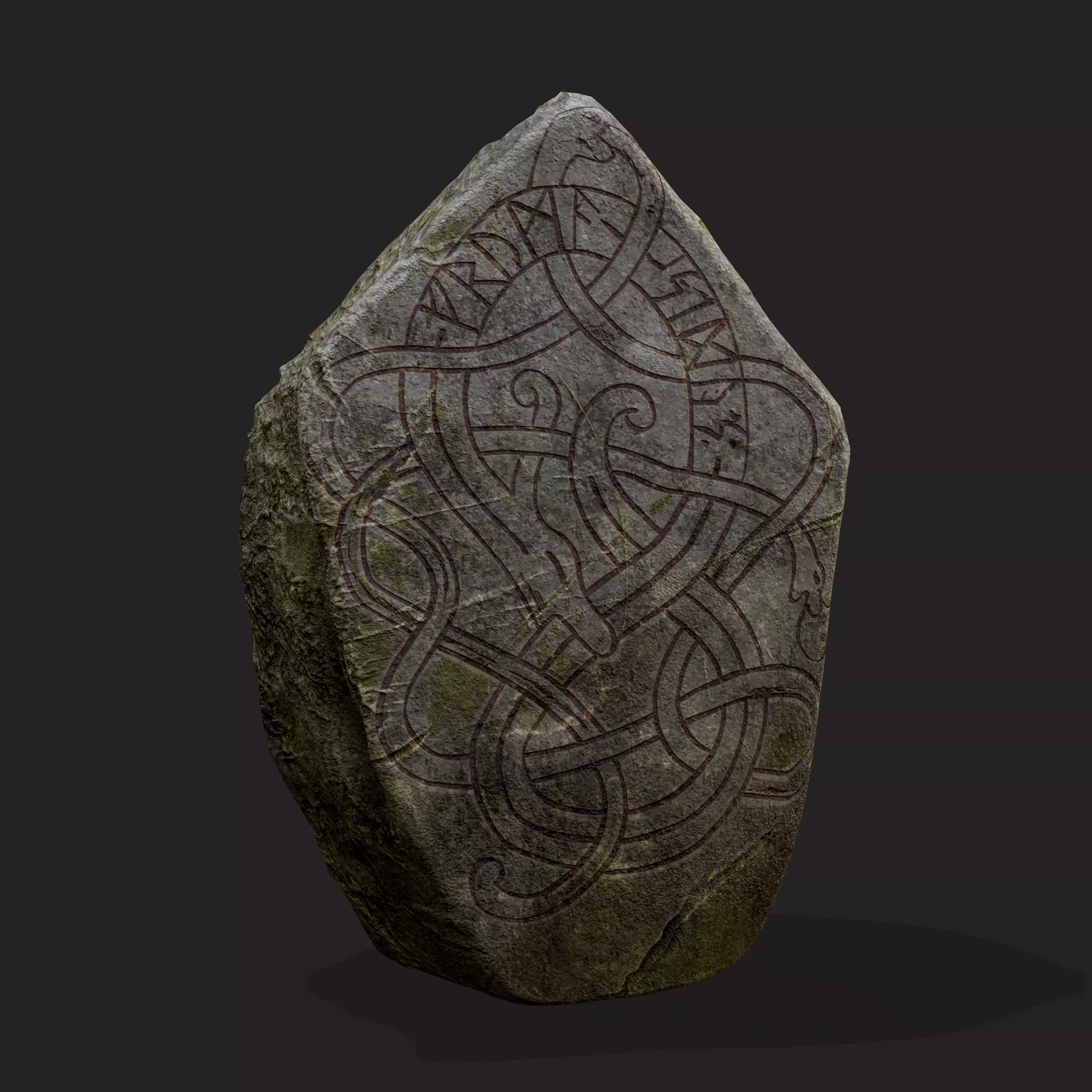 Viking Rock Decoration Low-poly 3D model_0