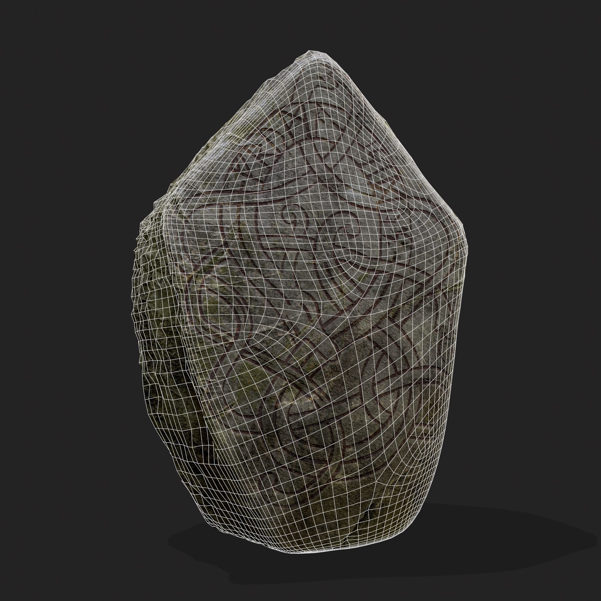 Viking Rock Decoration Low-poly 3D model_2