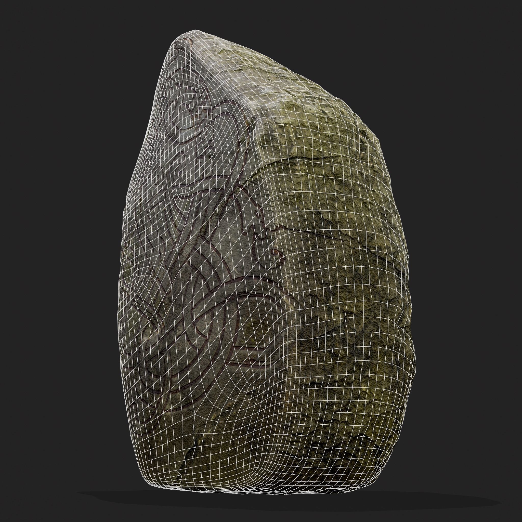 Viking Rock Decoration Low-poly 3D model_12
