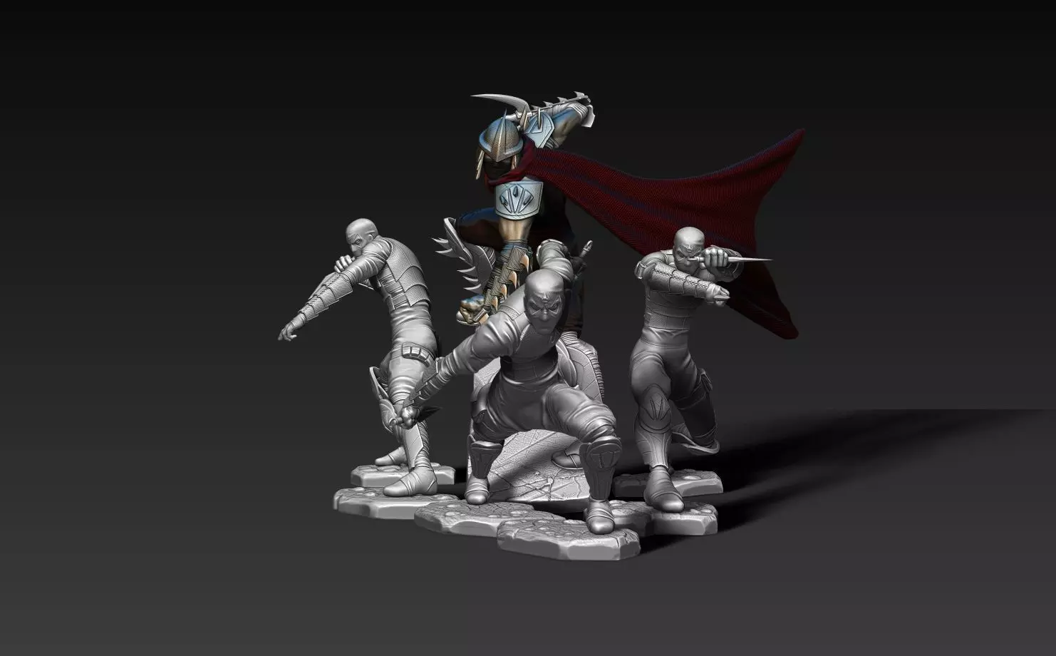 Shreder and Ninja Foot Clan 3D print model