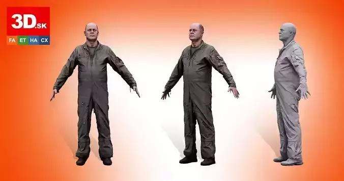 A Pose Raw Scan Gripen Pilot Jake Perry