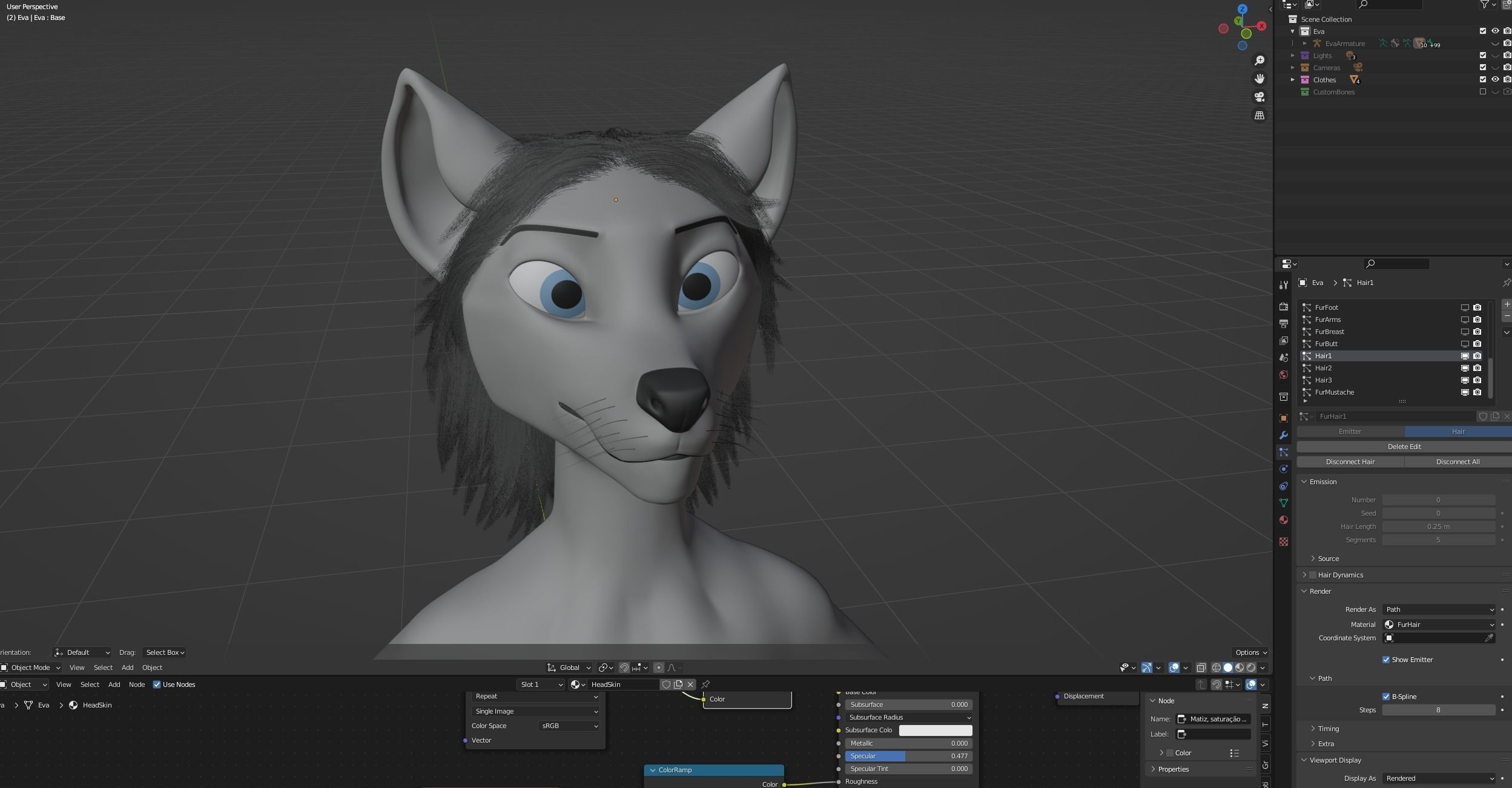 Eva Anthro wolf 3D model_90