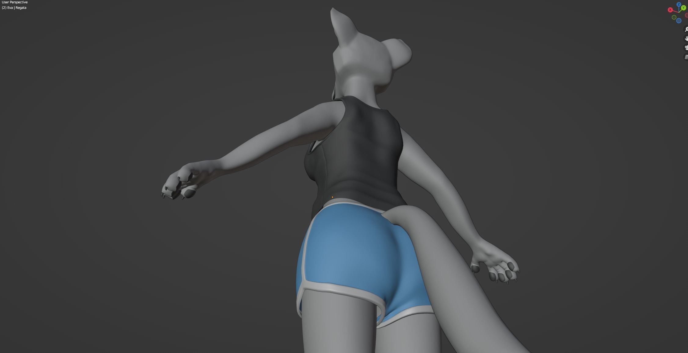 Eva Anthro wolf 3D model_76