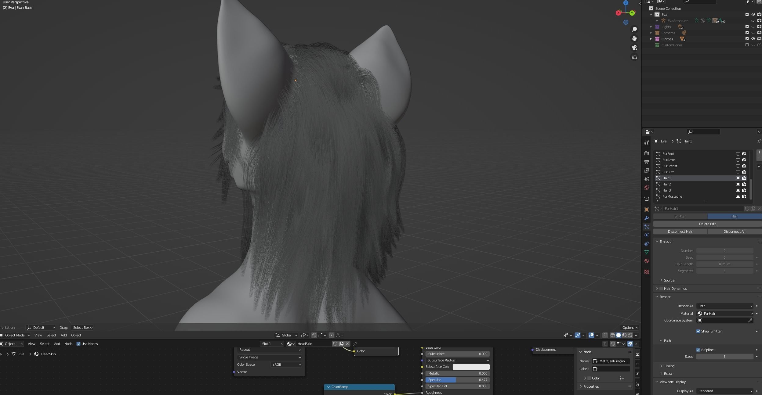 Eva Anthro wolf 3D model_91