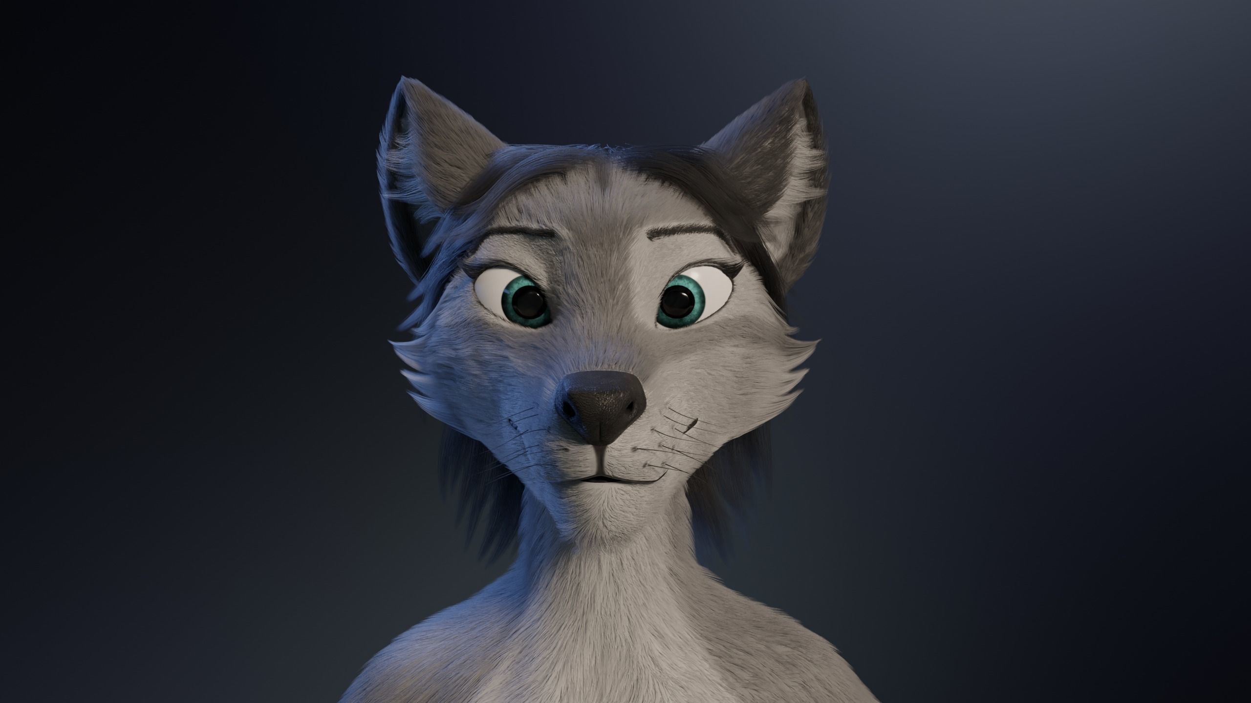 Eva Anthro wolf 3D model_4