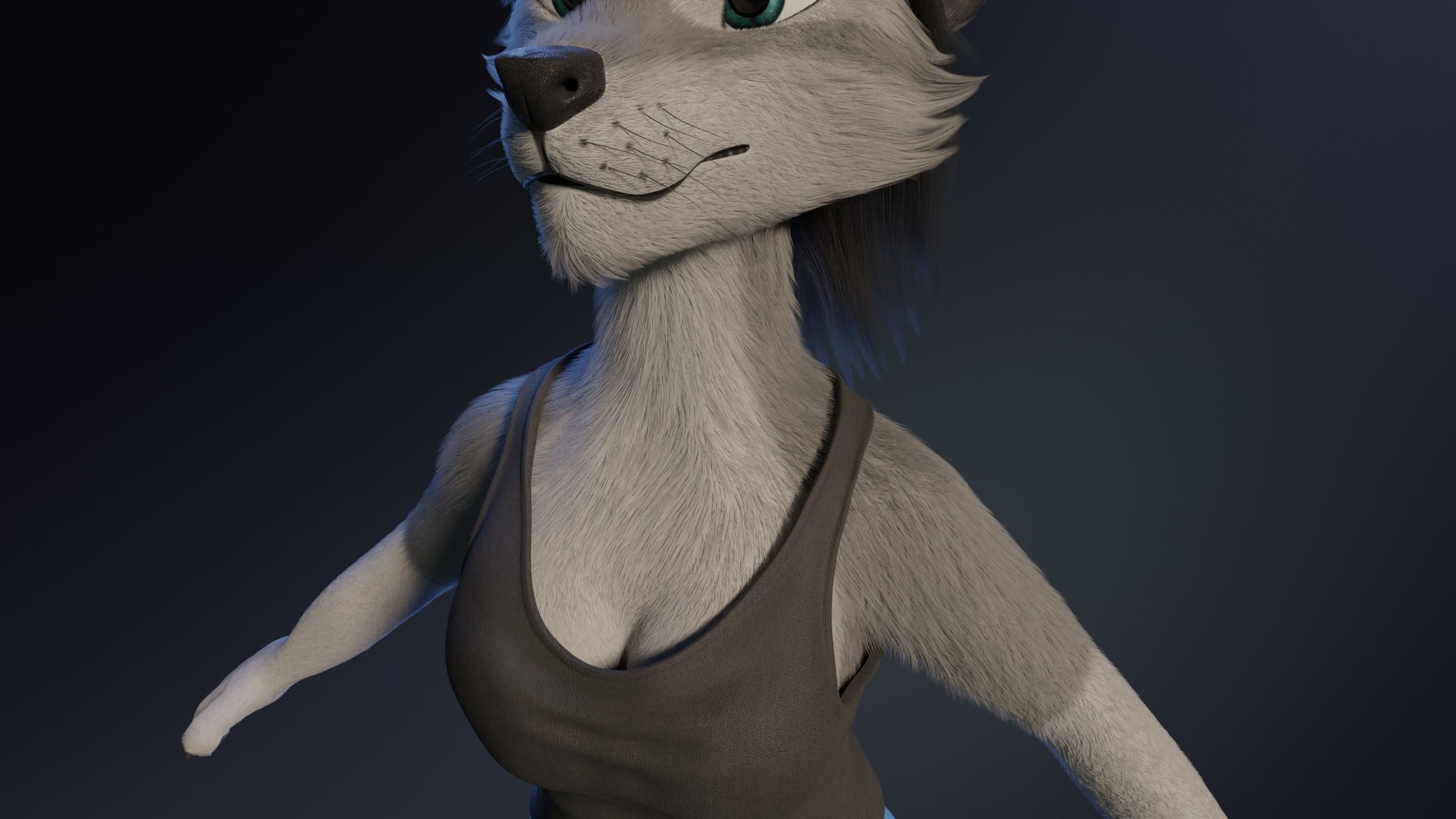 Eva Anthro wolf 3D model_30