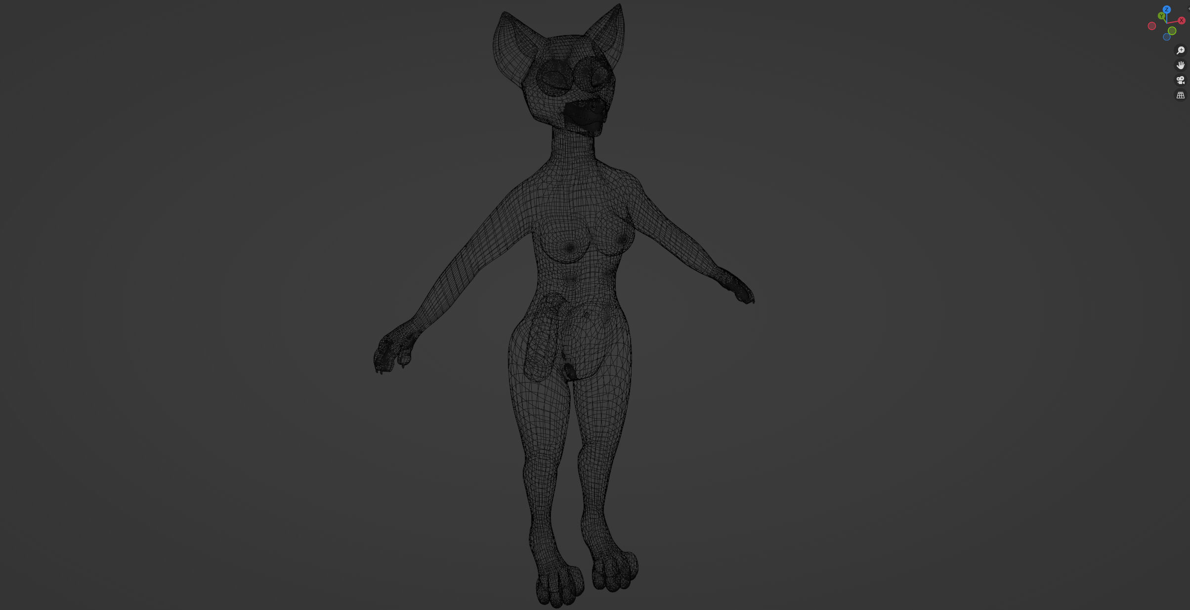 Eva Anthro wolf 3D model_38