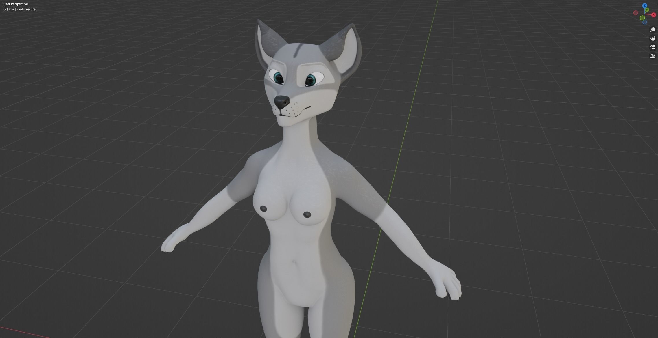 Eva Anthro wolf 3D model_47